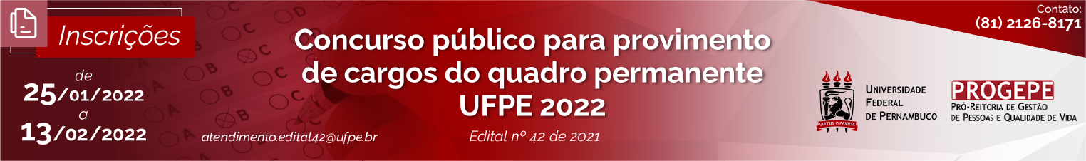 CONCURSO PÚBLICO UFPE - EDITAL 42/2021